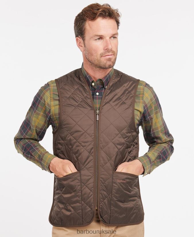 Quilted Waistcoat/Zip-In Liner Barbour Men R08LB62328 Clothing Rustic/Muted