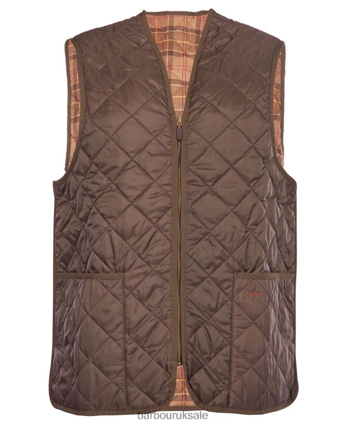 Quilted Waistcoat/Zip-In Liner Barbour Men R08LB62328 Clothing Rustic/Muted