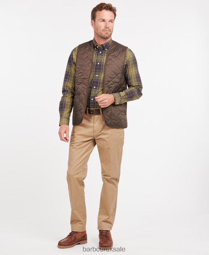 Quilted Waistcoat/Zip-In Liner Barbour Men R08LB62328 Clothing Rustic/Muted