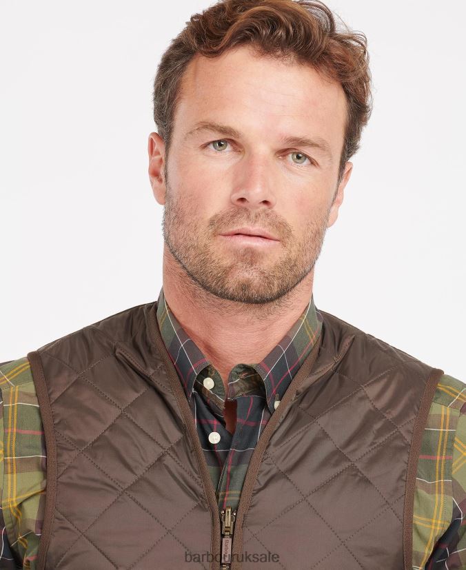 Quilted Waistcoat/Zip-In Liner Barbour Men R08LB62328 Clothing Rustic/Muted