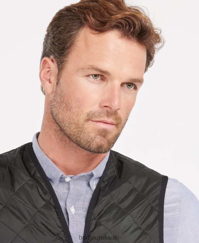 Quilted Waistcoat/Zip-In Liner Barbour Men R08LB62330 Clothing Black/Modern