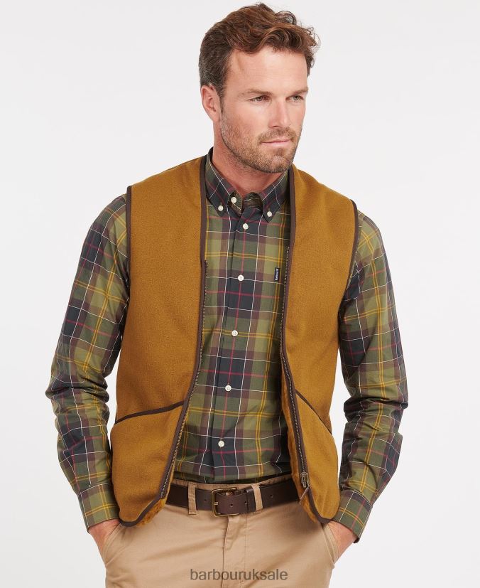 Warm Pile Waistcoat/Zip-In Liner Barbour Men R08LB62322 Clothing Brown