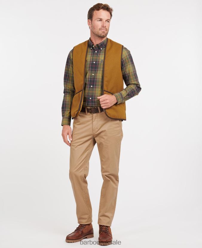 Warm Pile Waistcoat/Zip-In Liner Barbour Men R08LB62322 Clothing Brown