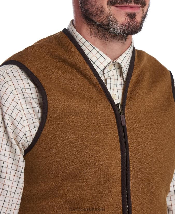 Warm Pile Waistcoat/Zip-In Liner Barbour Men R08LB62322 Clothing Brown