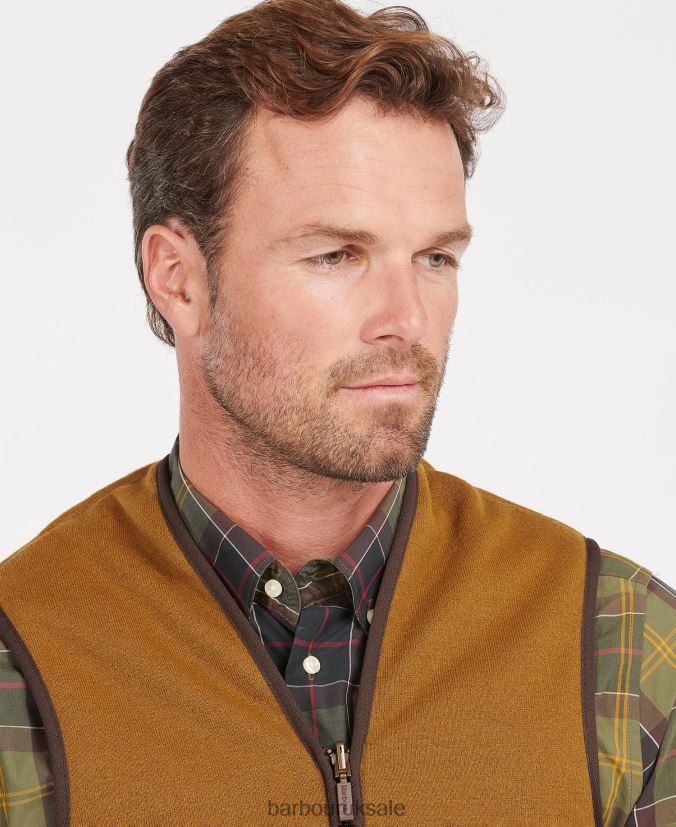 Warm Pile Waistcoat/Zip-In Liner Barbour Men R08LB62322 Clothing Brown