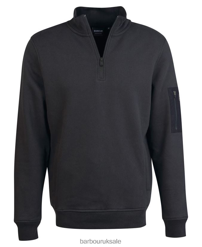Alloy Half Zip Sweat Barbour Men R08LB61071 Clothing Dark Black