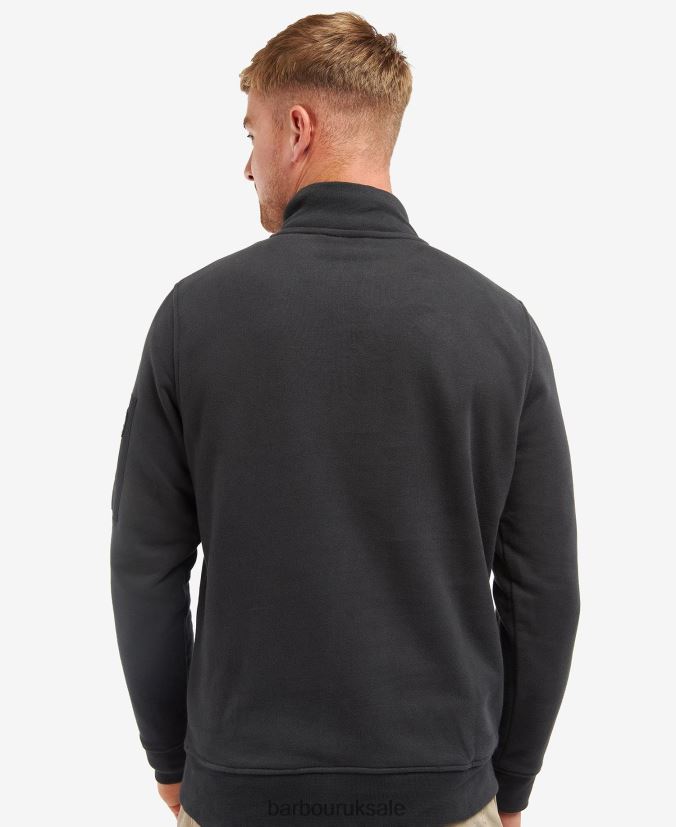 Alloy Half Zip Sweat Barbour Men R08LB61071 Clothing Dark Black