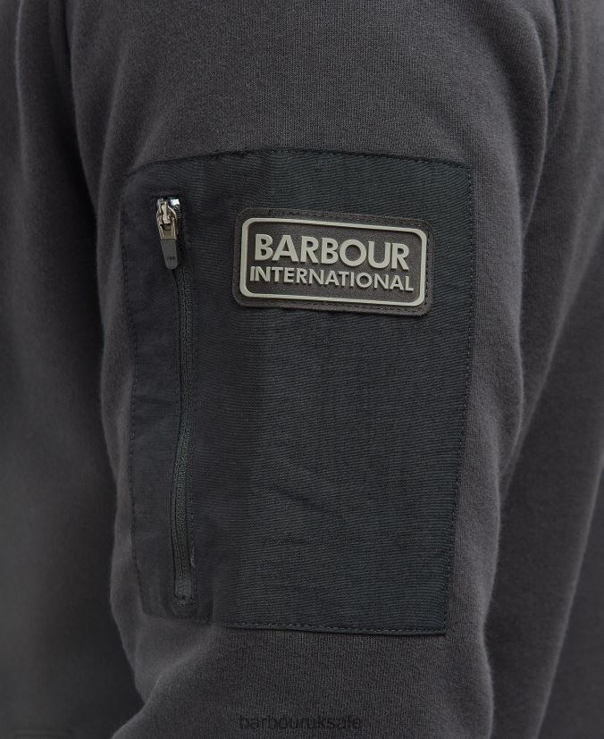 Alloy Half Zip Sweat Barbour Men R08LB61071 Clothing Dark Black