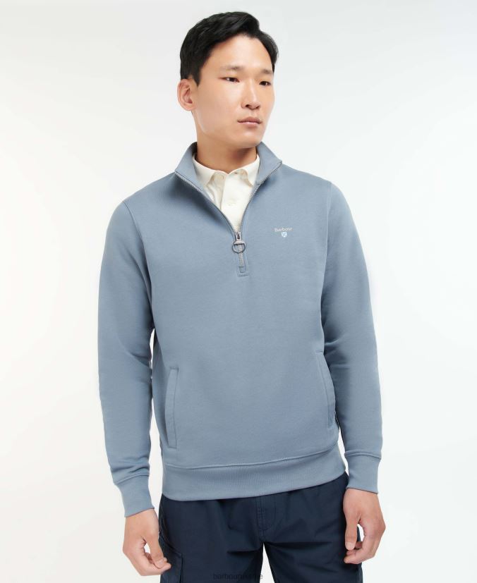 Barbur Rothley Half-Zip Sweatshirt Barbour Men R08LB61052 Clothing Agave Green