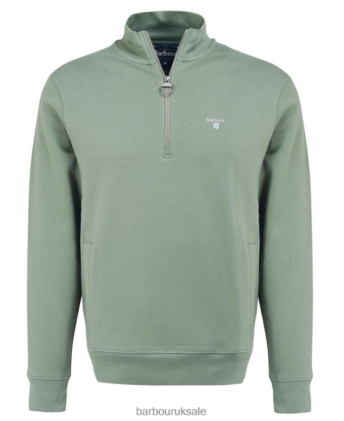 Barbur Rothley Half-Zip Sweatshirt Barbour Men R08LB61061 Clothing Agave Green