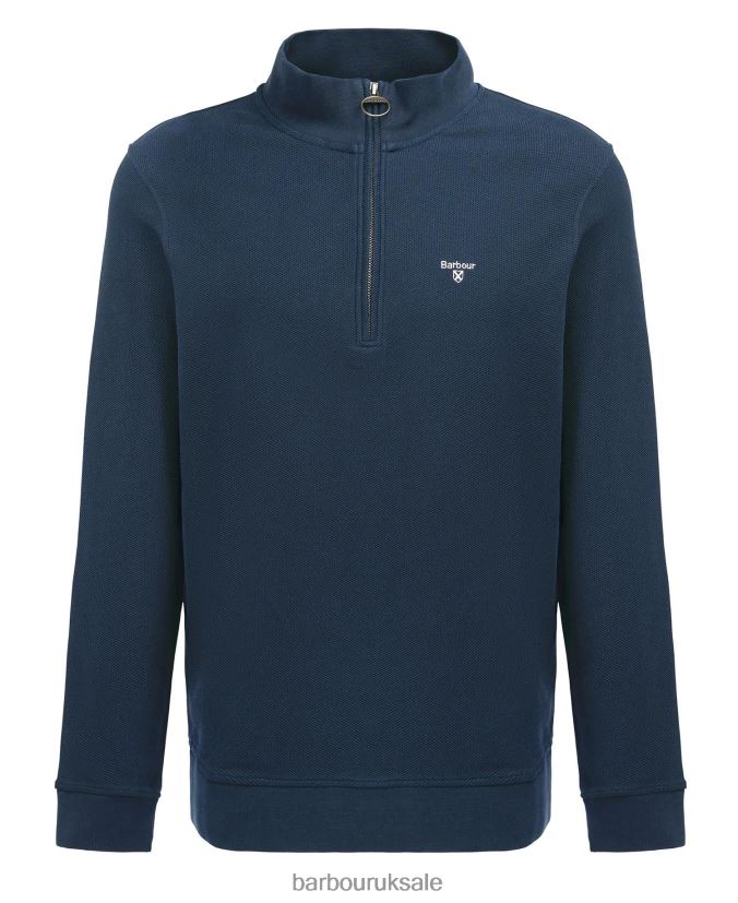 Birkrigg Half Zip Sweatshirt Barbour Men R08LB6990 Clothing White smoke