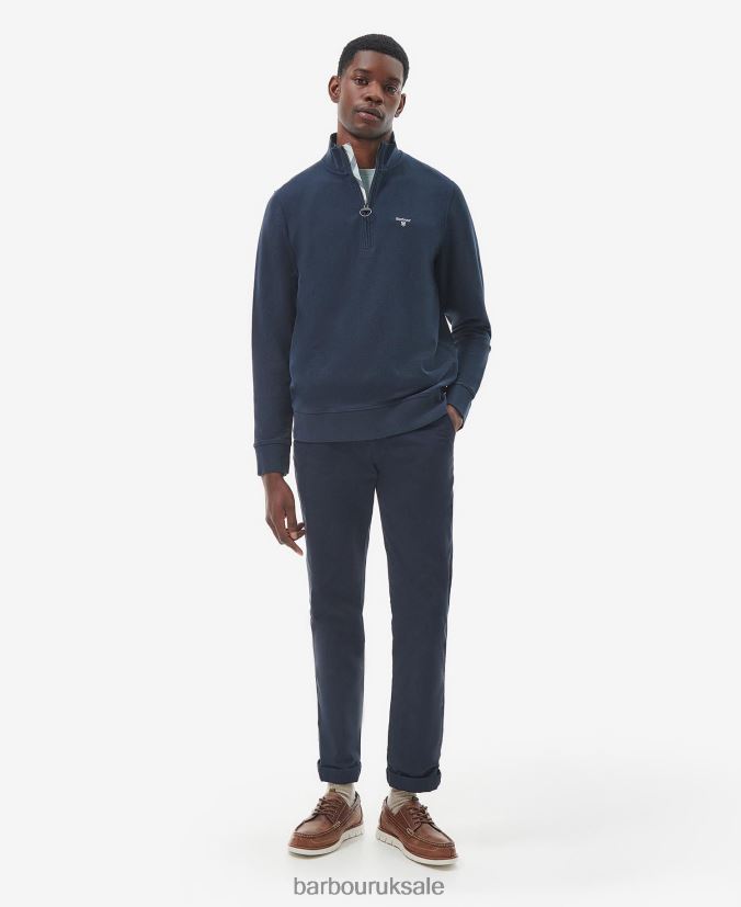 Birkrigg Half Zip Sweatshirt Barbour Men R08LB6990 Clothing White smoke