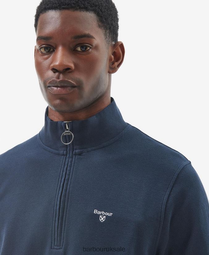 Birkrigg Half Zip Sweatshirt Barbour Men R08LB6990 Clothing White smoke
