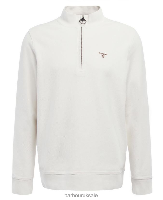 Birkrigg Half Zip Sweatshirt Barbour Men R08LB6991 Clothing White smoke
