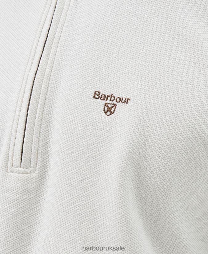 Birkrigg Half Zip Sweatshirt Barbour Men R08LB6991 Clothing White smoke