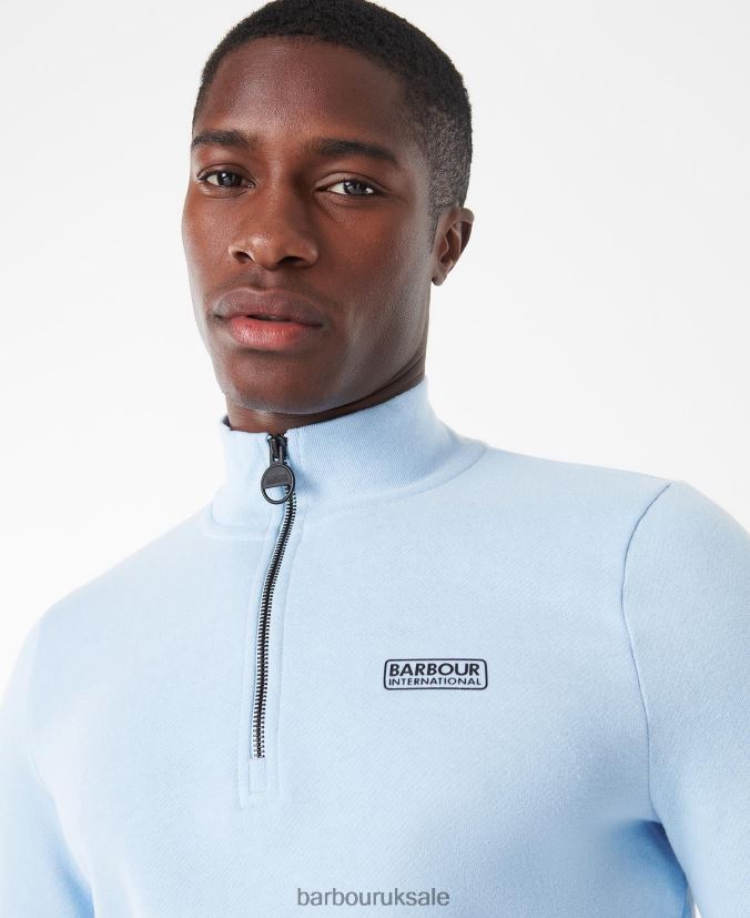 Essential Half-Zip Sweatshirt Barbour Men R08LB6999 Clothing Faded Blue