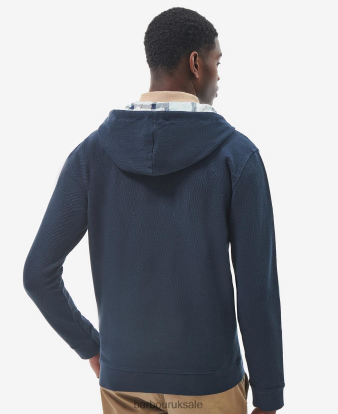 Haverigg Half Zip Hoodie Barbour Men R08LB6985 Clothing Classic Navy