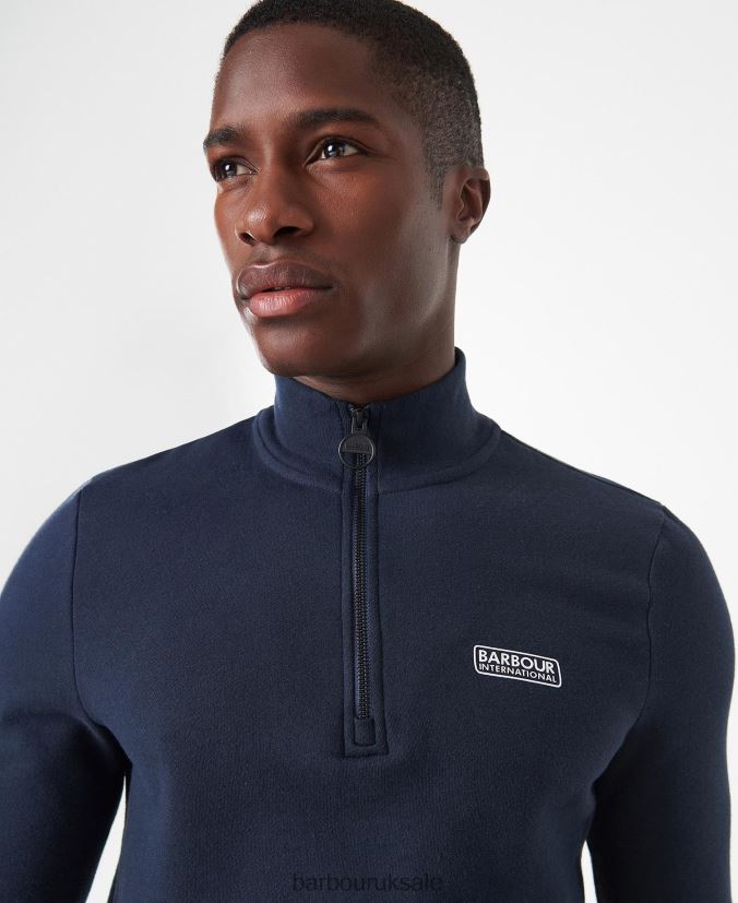 International Sweatshirt Essential Half Zip Barbour Men R08LB61020 Clothing Black