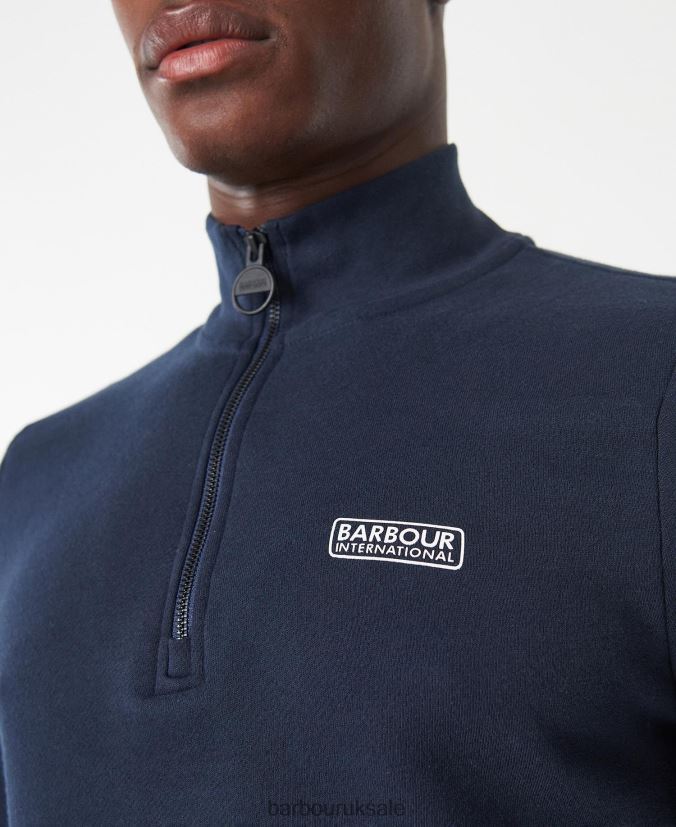 International Sweatshirt Essential Half Zip Barbour Men R08LB61020 Clothing Black