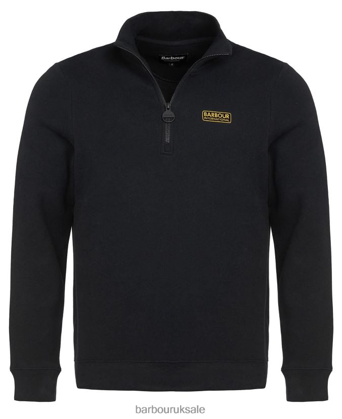 International Sweatshirt Essential Half Zip Barbour Men R08LB6998 Clothing Black