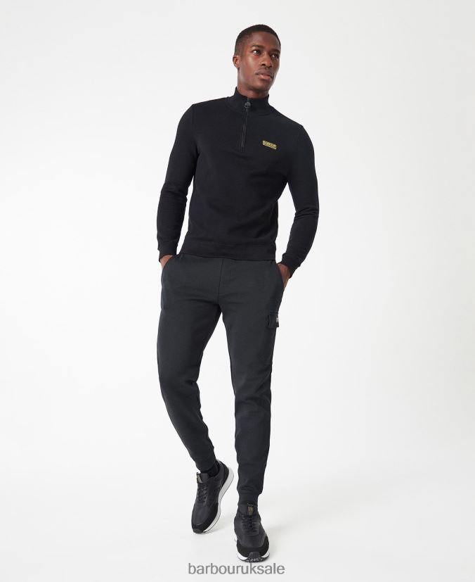 International Sweatshirt Essential Half Zip Barbour Men R08LB6998 Clothing Black