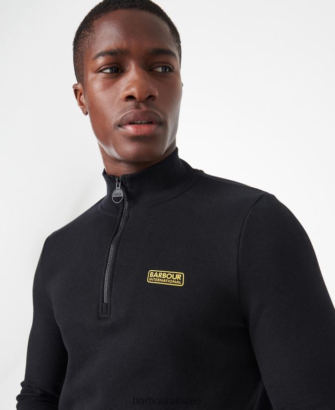 International Sweatshirt Essential Half Zip Barbour Men R08LB6998 Clothing Black