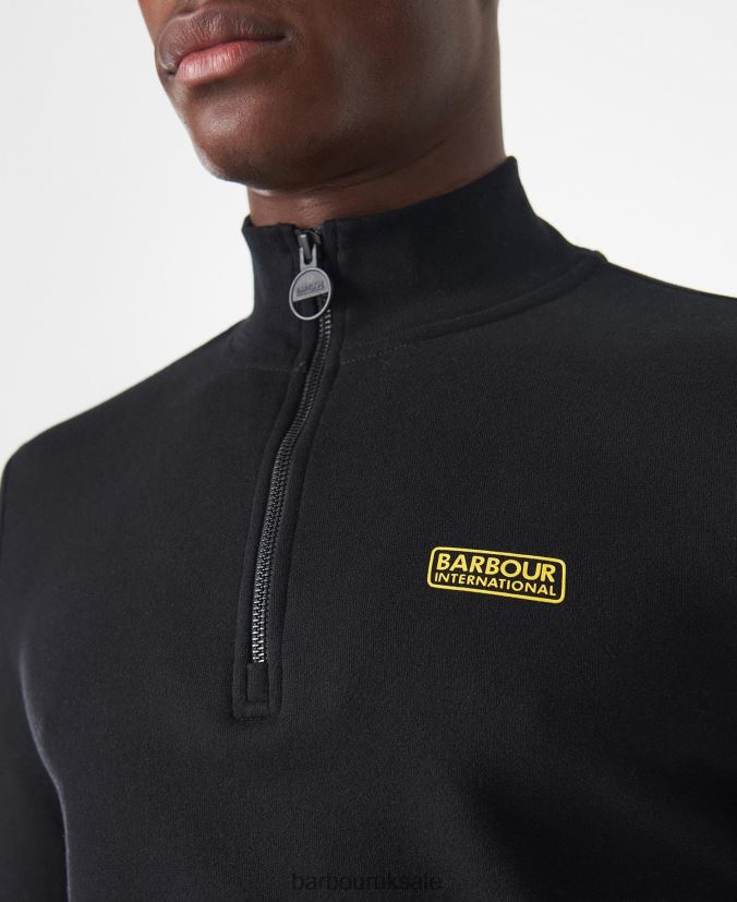 International Sweatshirt Essential Half Zip Barbour Men R08LB6998 Clothing Black