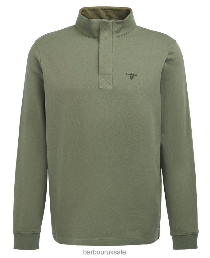 Kiphill Half-Zip Sweatshirt Barbour Men R08LB61026 Clothing Burnt Olive