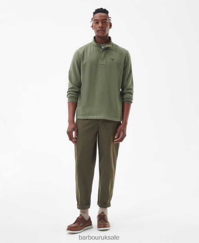 Kiphill Half-Zip Sweatshirt Barbour Men R08LB61026 Clothing Burnt Olive