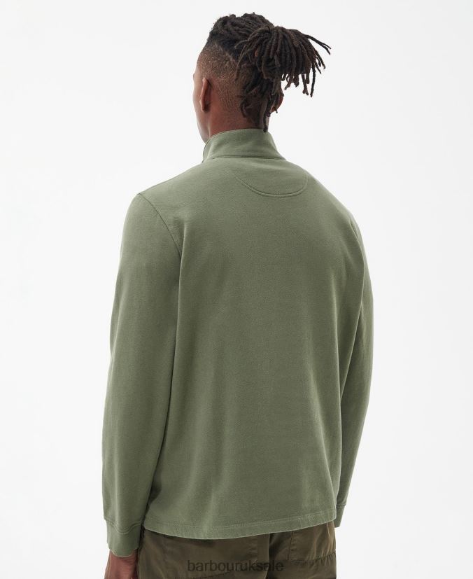 Kiphill Half-Zip Sweatshirt Barbour Men R08LB61026 Clothing Burnt Olive