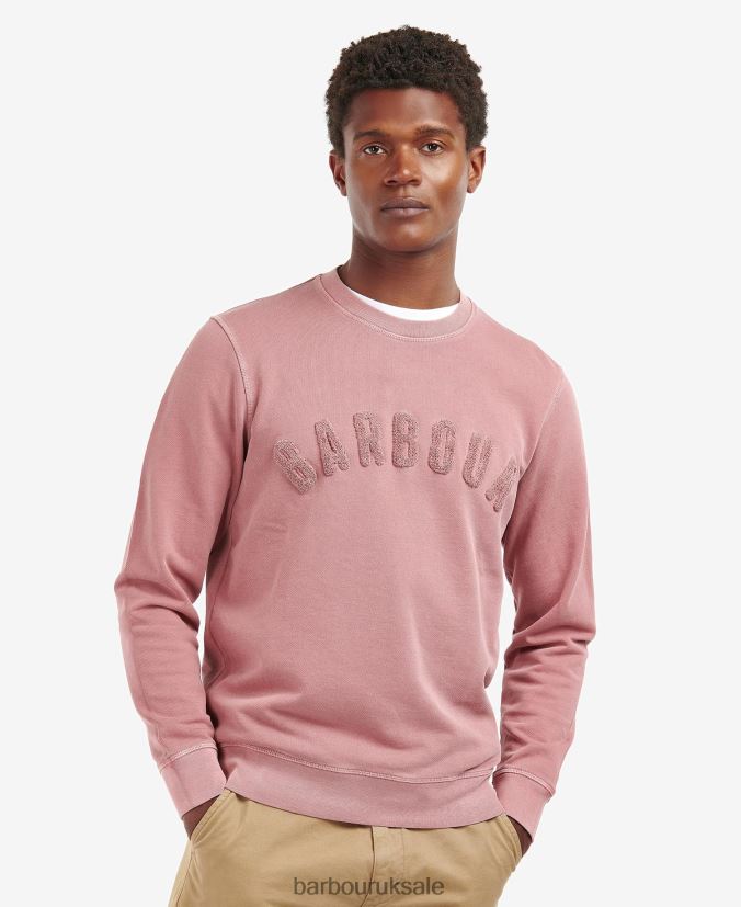 Large Logo Crew Neck Sweater Barbour Men R08LB61030 Clothing Powder Blue