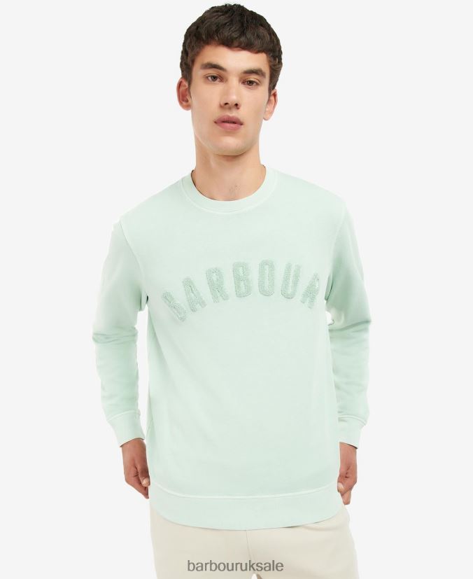 Large Logo Crew Neck Sweater Barbour Men R08LB61041 Clothing Powder Blue