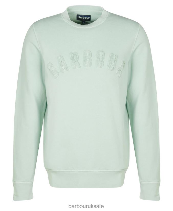 Large Logo Crew Neck Sweater Barbour Men R08LB61041 Clothing Powder Blue