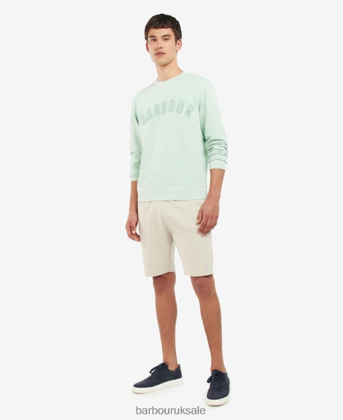 Large Logo Crew Neck Sweater Barbour Men R08LB61041 Clothing Powder Blue