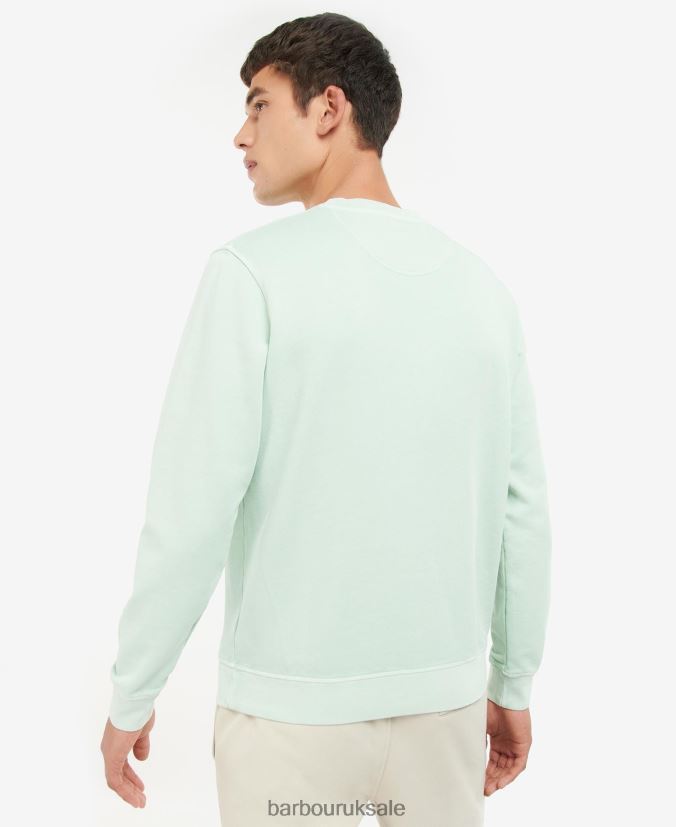 Large Logo Crew Neck Sweater Barbour Men R08LB61041 Clothing Powder Blue