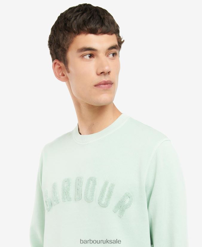 Large Logo Crew Neck Sweater Barbour Men R08LB61041 Clothing Powder Blue