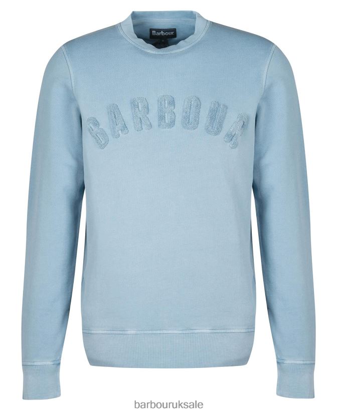 Large Logo Crew Neck Sweater Barbour Men R08LB61042 Clothing Powder Blue