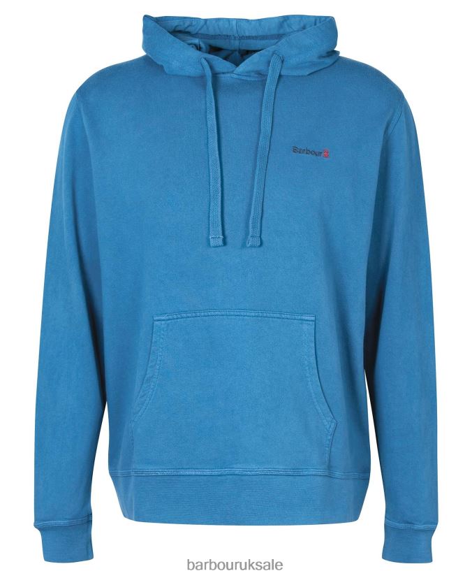 Redworth Popover Hoodie Barbour Men R08LB6994 Clothing Washed Navy