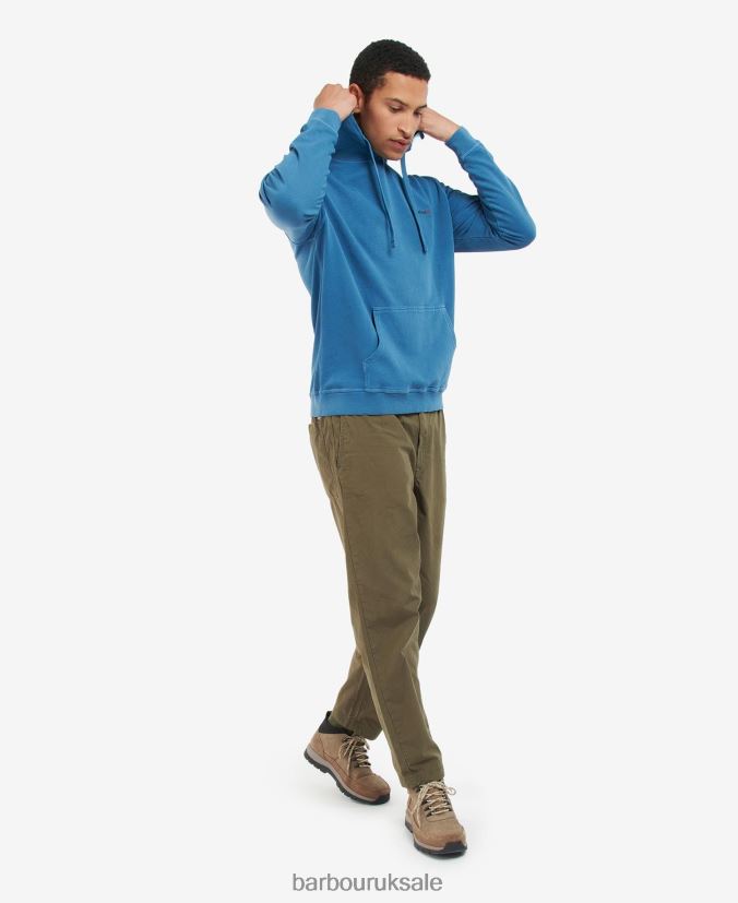 Redworth Popover Hoodie Barbour Men R08LB6994 Clothing Washed Navy
