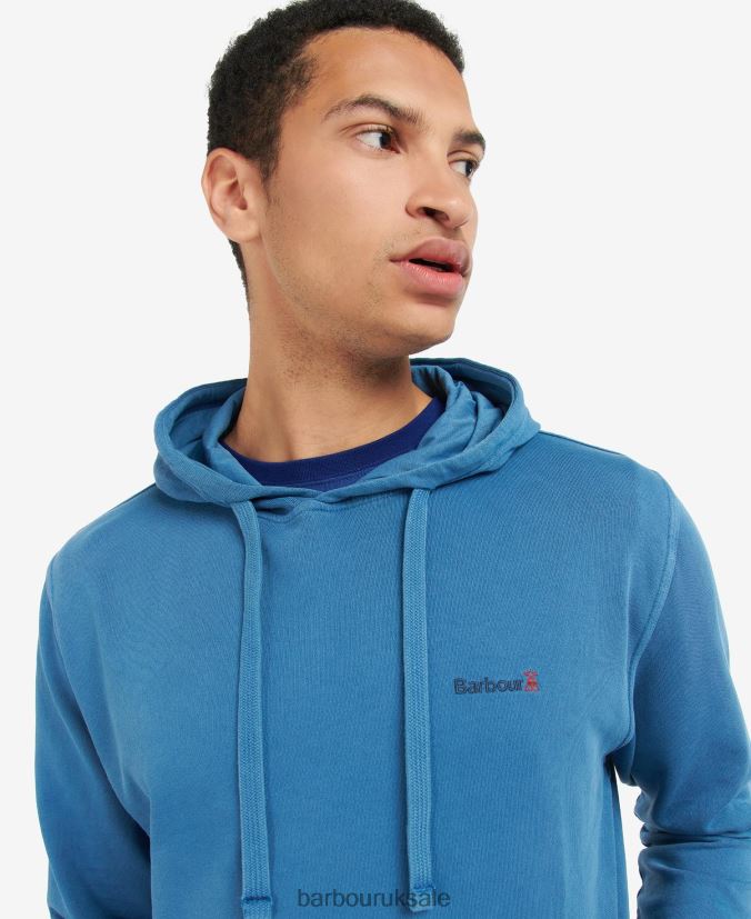Redworth Popover Hoodie Barbour Men R08LB6994 Clothing Washed Navy