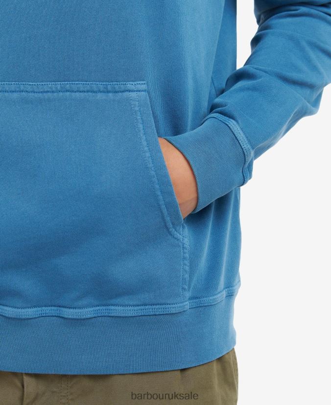 Redworth Popover Hoodie Barbour Men R08LB6994 Clothing Washed Navy