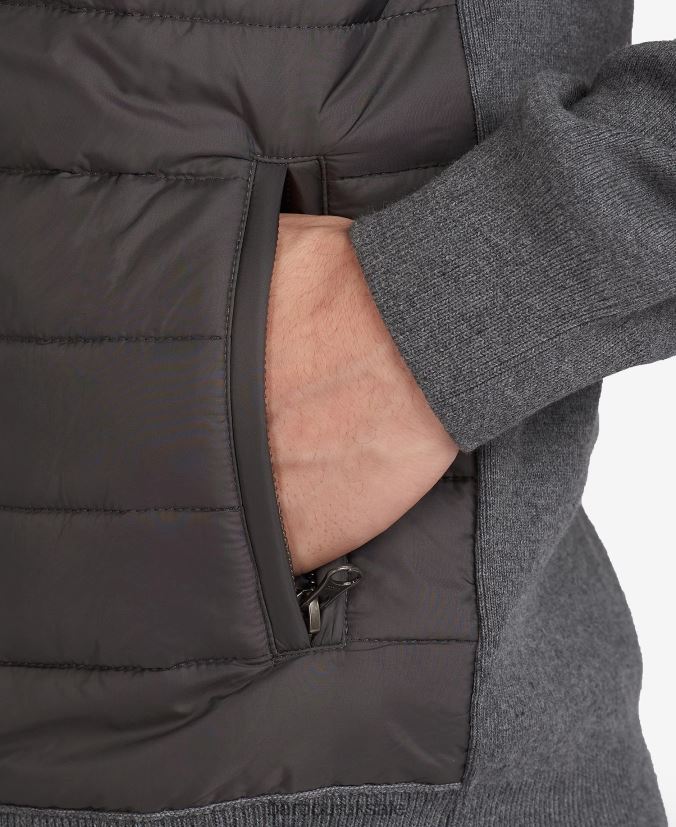 Baffle Zip Through Barbour Men R08LB61131 Clothing Storm Marl