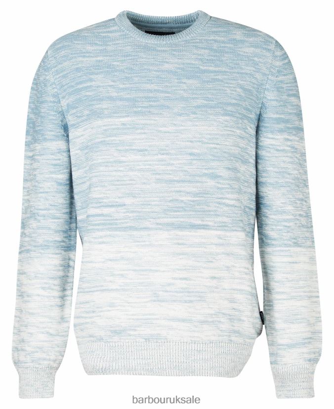 Brading Ombre Knitted Crew Neck Jumper Barbour Men R08LB61123 Clothing Powder Blue