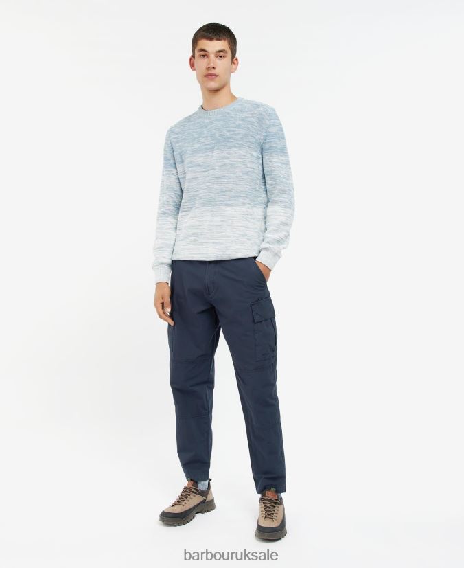 Brading Ombre Knitted Crew Neck Jumper Barbour Men R08LB61123 Clothing Powder Blue