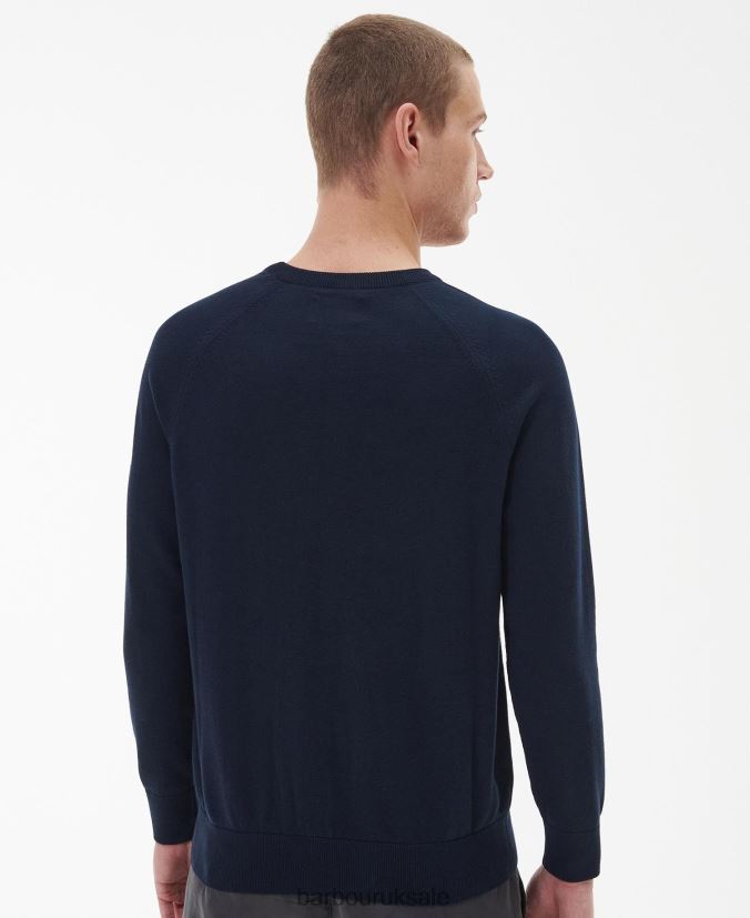 Cotton Crew Neck Sweater Barbour Men R08LB61086 Clothing Anthracite Marl