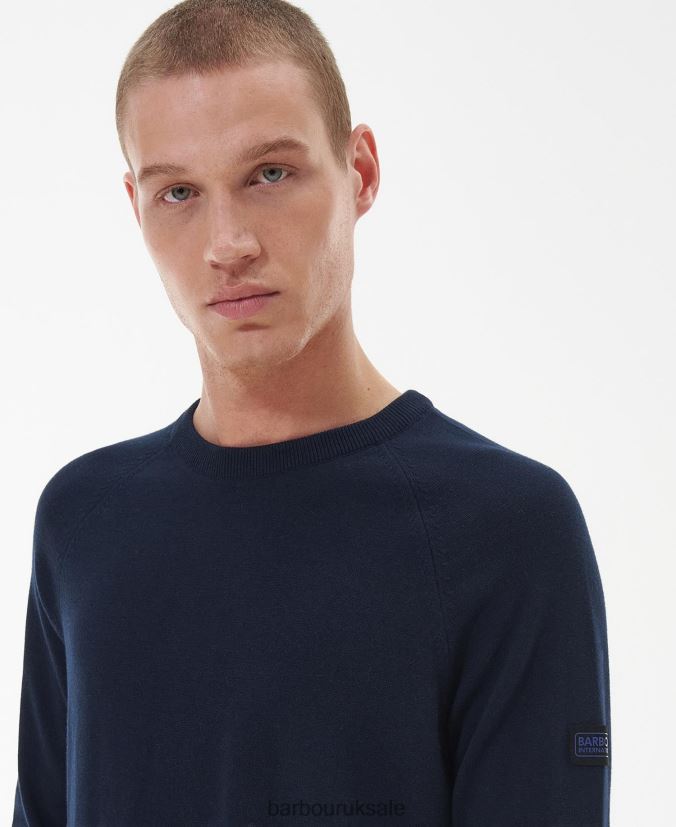 Cotton Crew Neck Sweater Barbour Men R08LB61086 Clothing Anthracite Marl