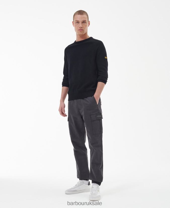 Cotton Crew Neck Sweater Barbour Men R08LB61106 Clothing Anthracite Marl
