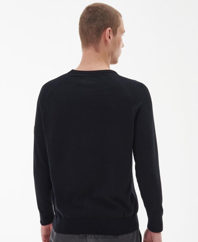 Cotton Crew Neck Sweater Barbour Men R08LB61106 Clothing Anthracite Marl