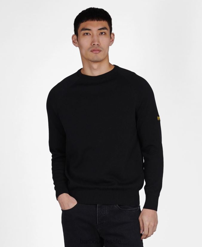 Cotton Crew Neck Sweater Barbour Men R08LB61106 Clothing Anthracite Marl