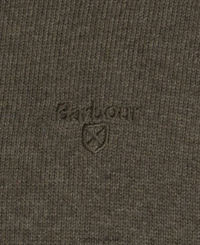 Cotton Half Zip Sweater Barbour Men R08LB61073 Clothing Olive Marl